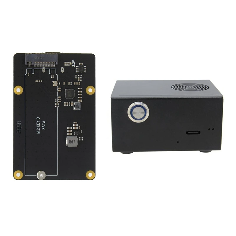 

X862 Expansion Board Supports M.2 NGFF+Metal Case with Fan and Switch for Raspberry Pi 4B