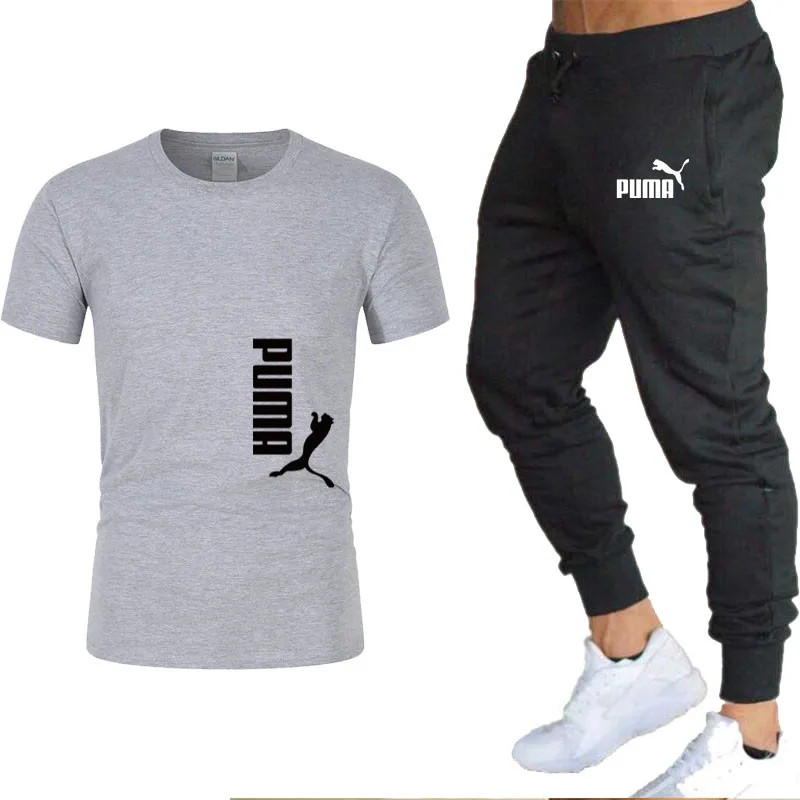 

2021 new puma t-short shirt men sleeve sleeve 100% cotton shirt men spring fashion Harajuku high streetT-shirt Tracksuit Men