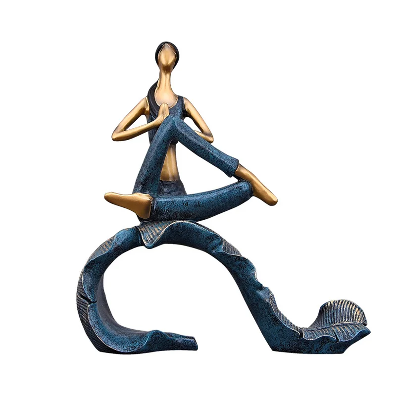 Оптовая продажа продвижение смолы украшения для дома и офиса фигурки йога