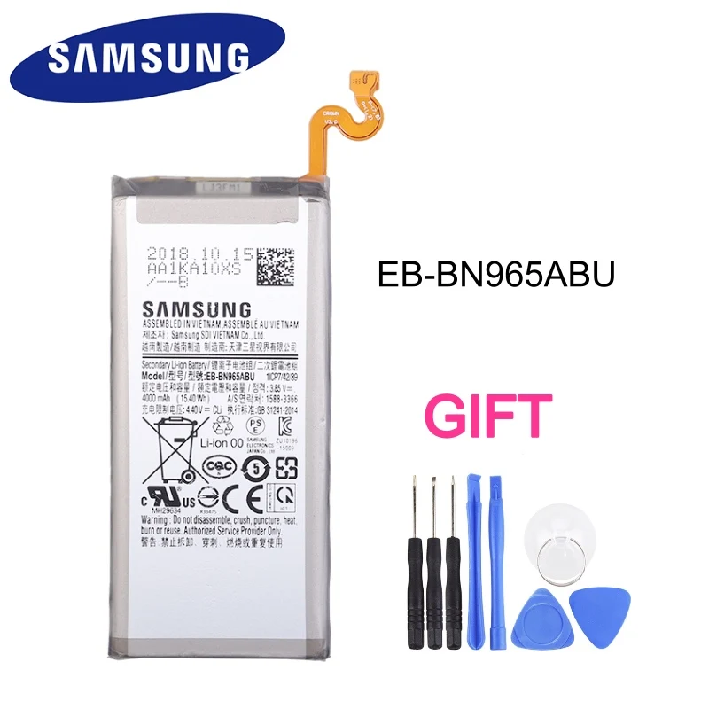Запасной аккумулятор samsung для samsung Galaxy Note9 Note 9 N9600 SM-N9600 EB-BN965ABU 4000 аккумулятор для телефона, мАч