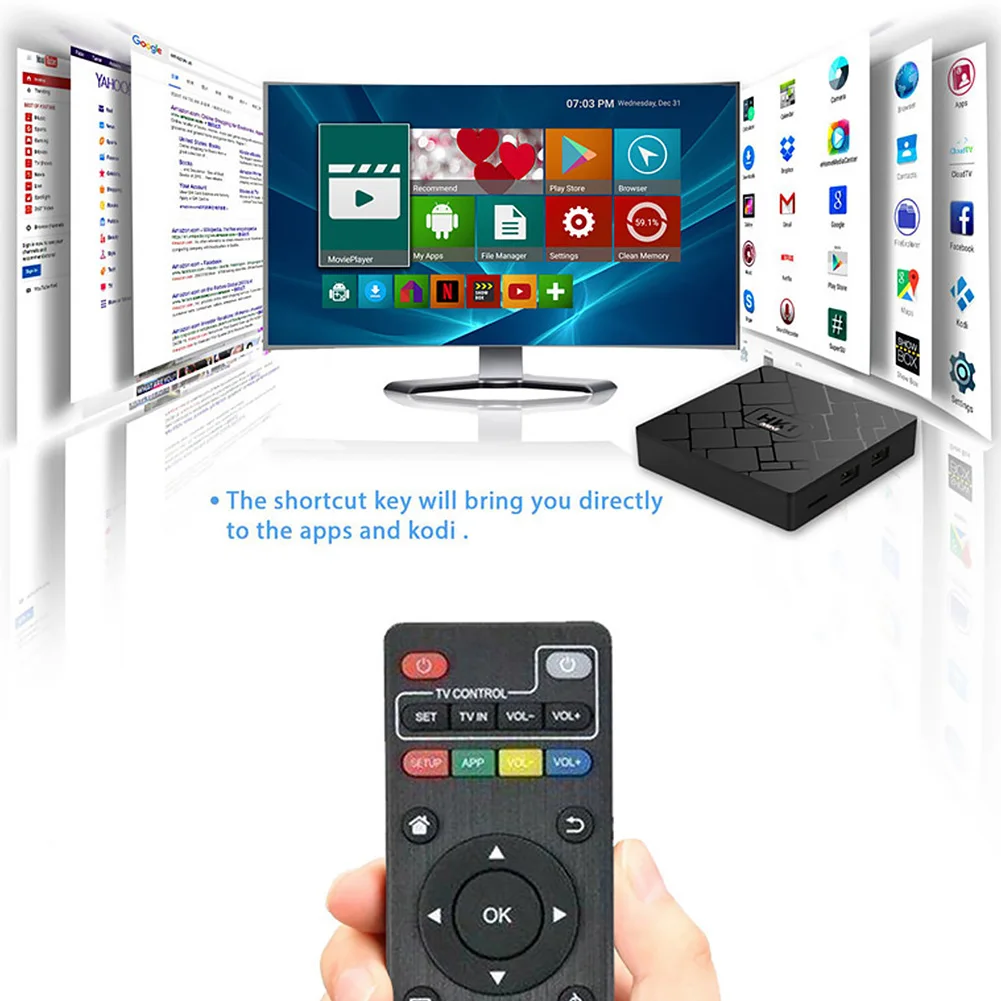 HK1 Internet WIFI Network Streaming High Speed TV Box Audio Home 4K Stable Intelligent USB HD Mini RK3229 |