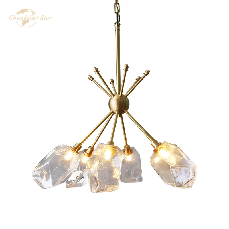 Luxury LED Chandeliers Lighting Modern Copper Crystal Flowers Pendant Hanging Lamps Bedroom Living Room Lights Fixture | Лампы и