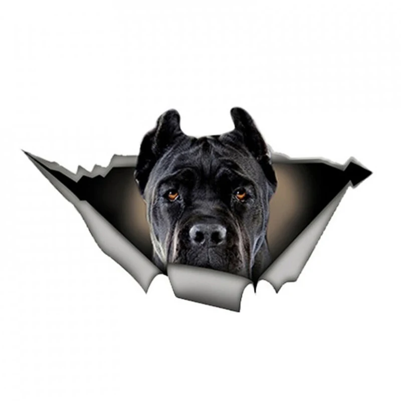 

A0111# 13 cm/17 cm 3D Self-adhesive Decal Black Cane Corso Dog Car Sticker Waterproof Auto Decors on Bumper Rear Window Laptop