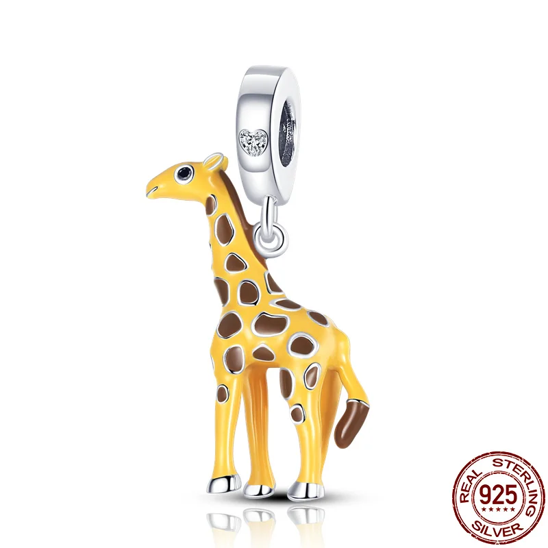 

Hot New Products 2021Arrival 100% Real 925 Sterling Silver Beaded Giraffe Beads Fit Original 3mm Bracelet DIY Jewelry