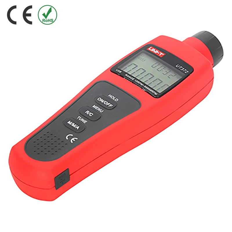 Цифровой тахометр Бесконтактный с ЖК дисплеем и USB интерфейсом 10 об/мин 99999 ОБ/мин