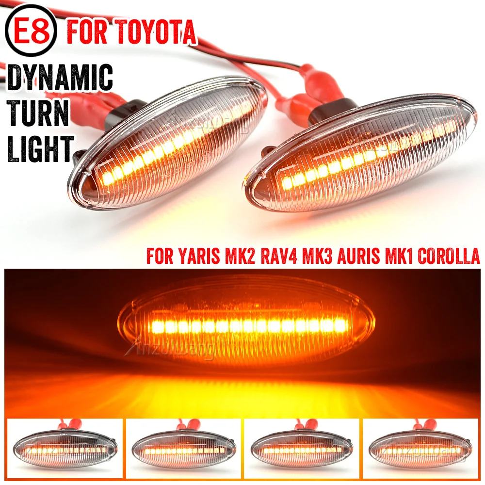 

Blinker Dynamic LED Turn Signal Side Light Sequential Flashing Marker Lamp For Toyota Yaris COROLLA Auris Mk1 E15 RAV4 Mk3