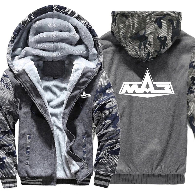 

2021 MAZ Truck Hoodies Winter Camouflage Sleeve Jacket Men Fleece Hardcore Maz Sweatshirts