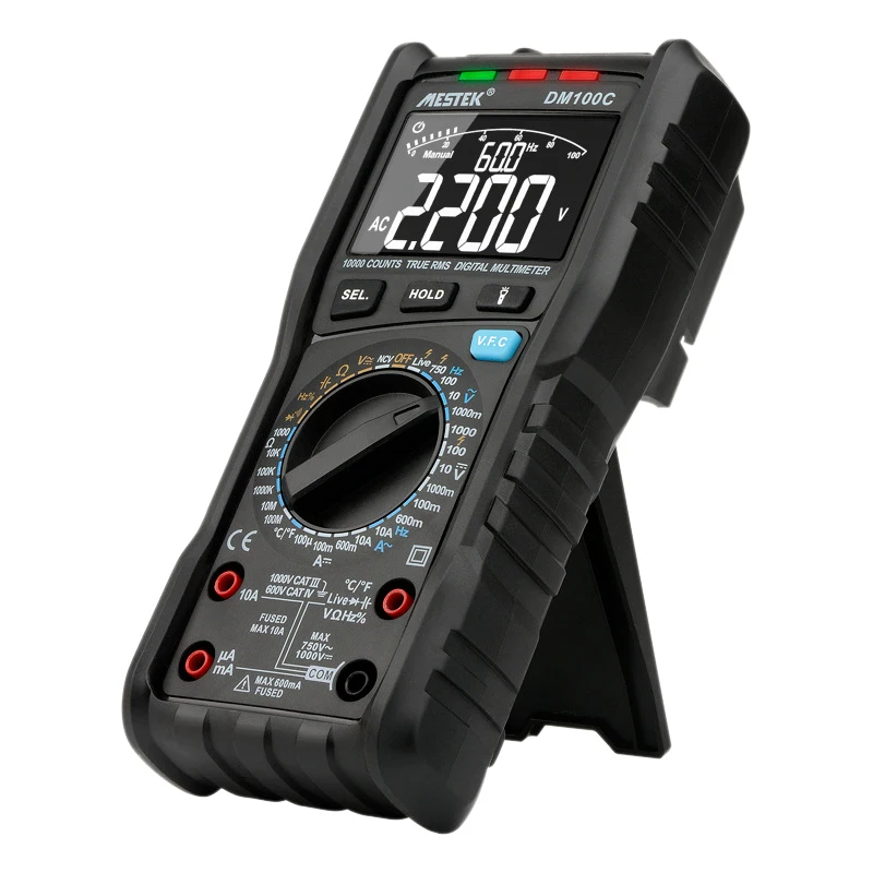 Цифровой мультиметр MESTEK DM100C True-RMS кнопка 10000 отсчетов с аналоговой гистограммой