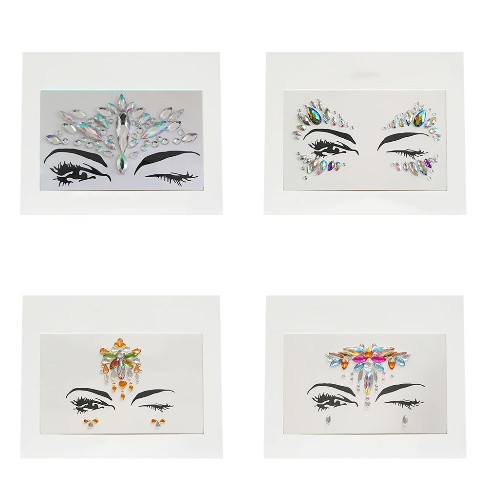 8 шт. 3D Макияж кристалл блеск наклейки в виде драгоценных камней стразы стикер