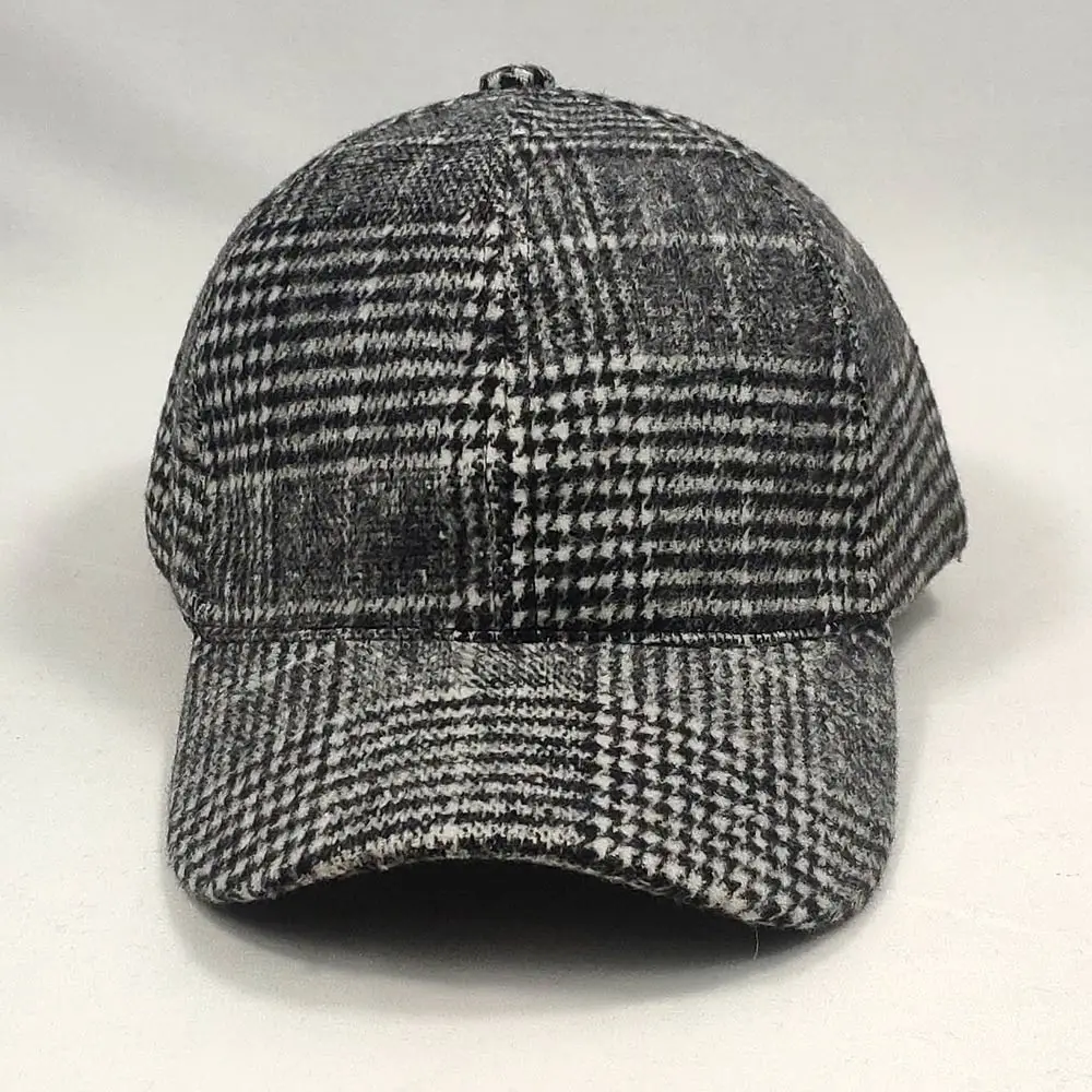 Adjustable Vintage Men Cap Plaid Tweed Baseball Hat Dad Winter Autumn Red Grey | Аксессуары для одежды