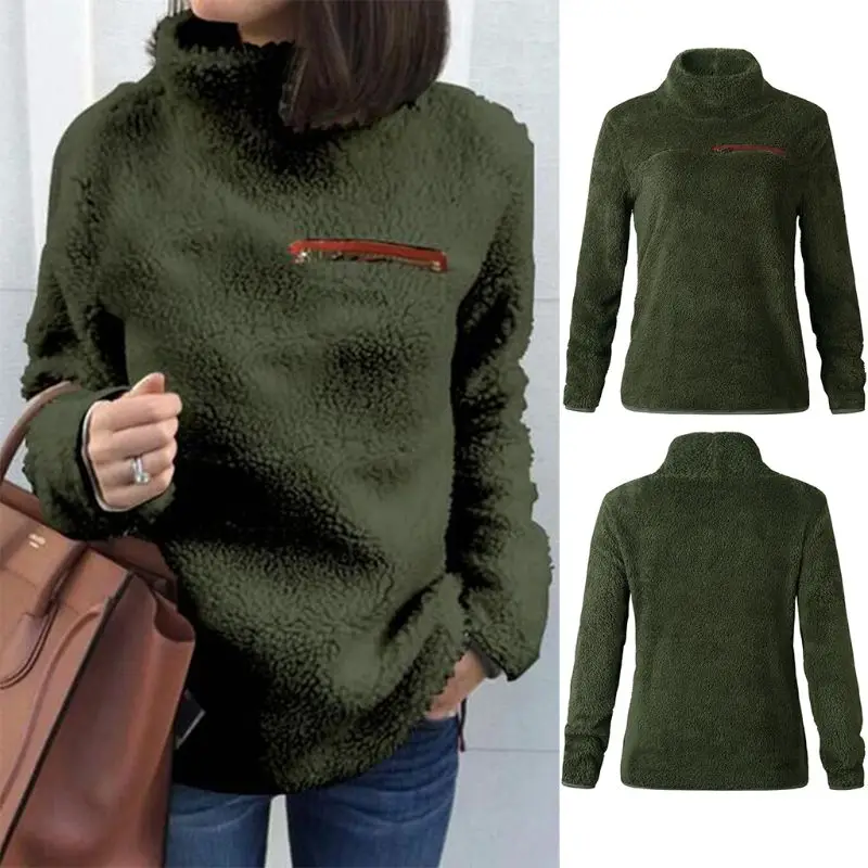 2019 женские осенние зимние мягкие пушистые одноцветные молнии водолазка