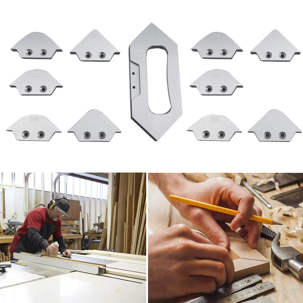 8 шт. радиусное деревообрабатывающее шлифование шаблонов инструмент для обрезки