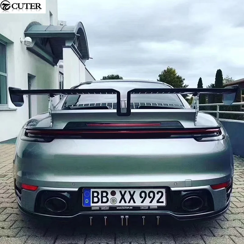 911 992 Ta Style задний спойлер из углеродного волокна комплект стекловолокна для Porsche
