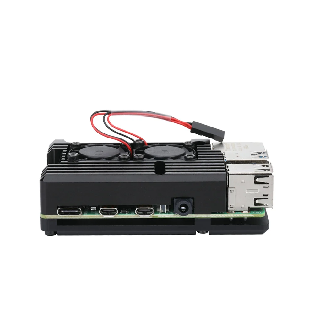 Черный Металлический чехол для последние Raspberry Pi 4 Модель B LPDDR4 2G/4G Quad-core Cortex-A72(ARM v8), 64-разрядная 1,5 Ghz Dual core 4K HDMI Выход Мощность - Цвет: Черный