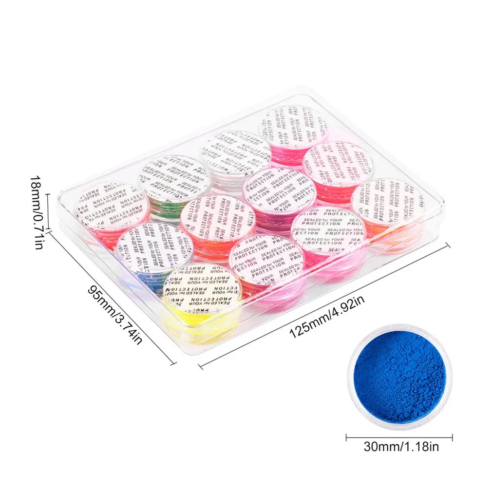 

BEPTV45 12-color Nail Fluorescent Powder Light And Soft Set Bright Easy To Use Lasting Effect Fluorescent Powder