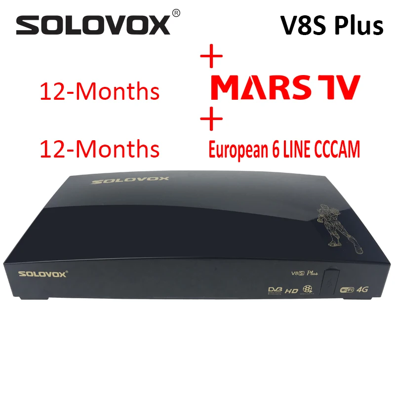 V8S CCCAM MARS IPTV Solovox V8S Plus DVB-S2 цифровой спутниковый приемник STB поддержка Biss ключ USB Wi-Fi YouTube 3g 4G USB модем M3U CCCAM Xtream DLNA - Цвет: V8S CCCAM MARS IPTV