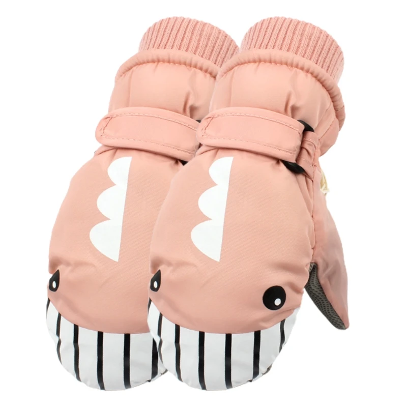 

Warm Gloves Waterproof Ski Gloves Full Finger Gloves for Kids Non Slip Riding Gloves with Fleece Lining Wrist Leashes DXAA