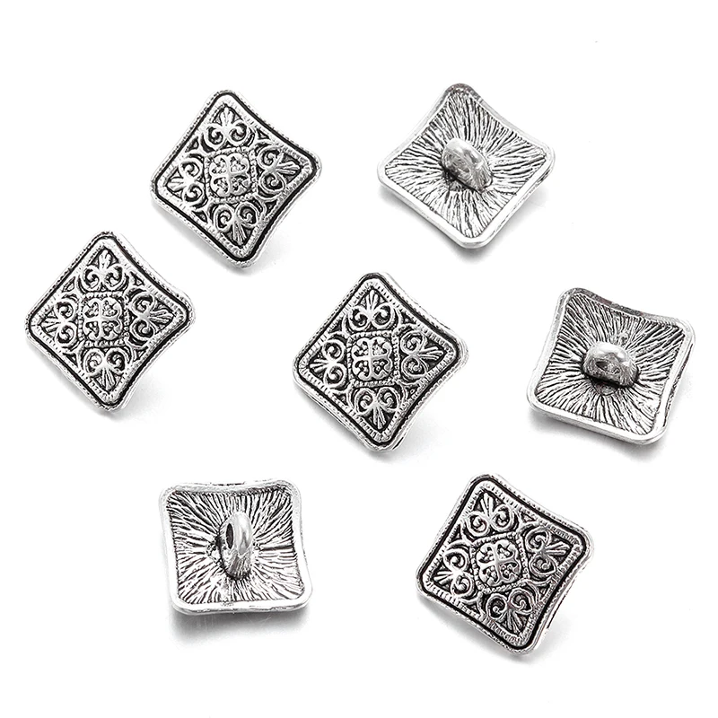 10 шт. цинковый сплав хвостовик металлические пуговицы античное серебро амулеты