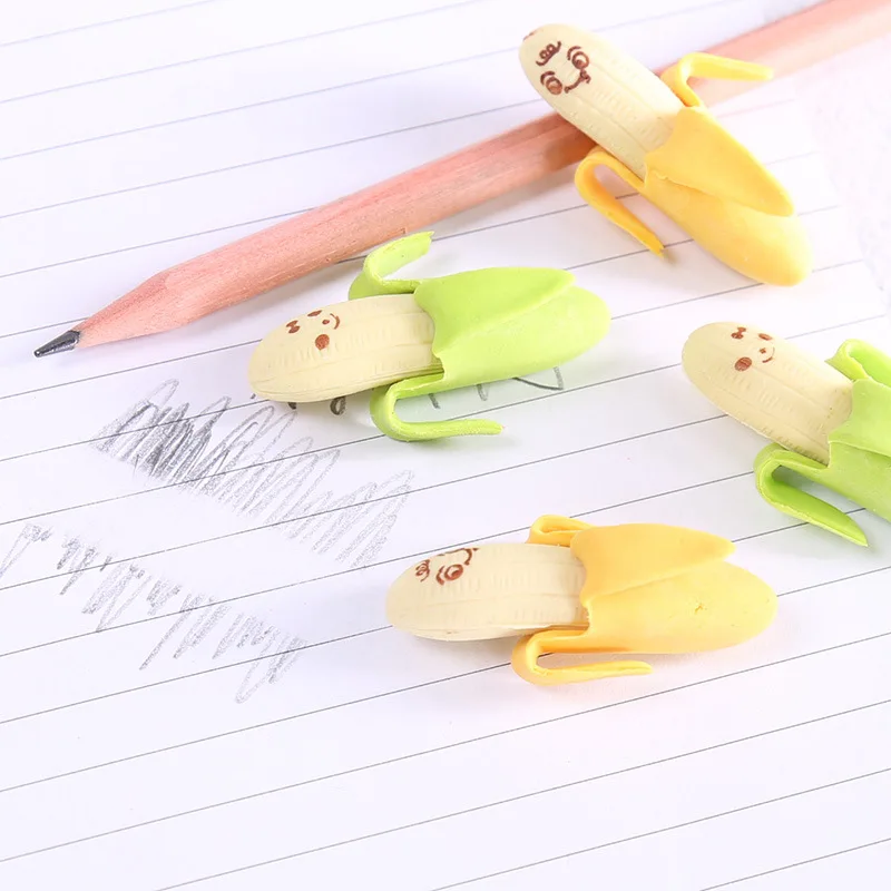 10 шт. ластики в форме бананов резиновые Apple Pencil стирания с изображением забавных