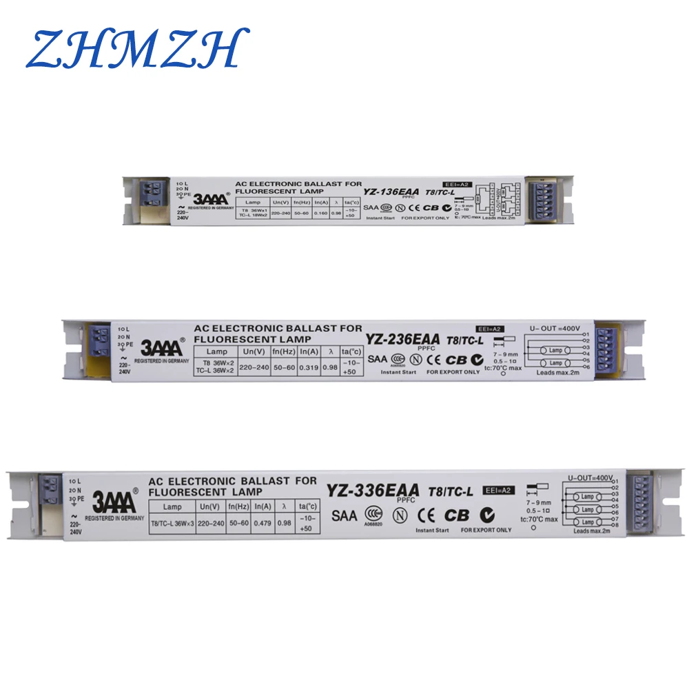 ZHMZH 3AAA YZ-136EAA YZ-236EAA YZ-336EAA 220V 1*36W 3*36W T8 Электронный балласт для люминесцентной лампы рекламного светового ящика.
