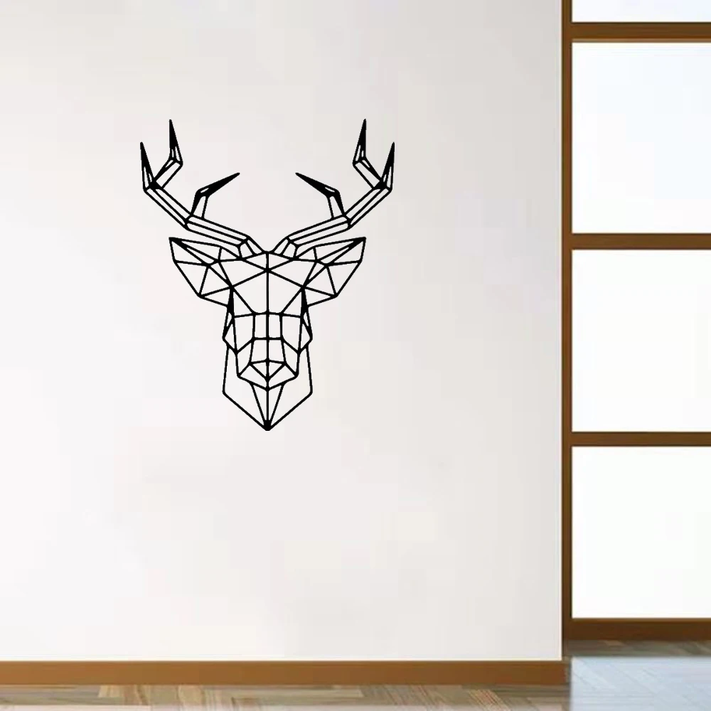 Виниловые наклейки на стену в скандинавском стиле с изображением оленя и
