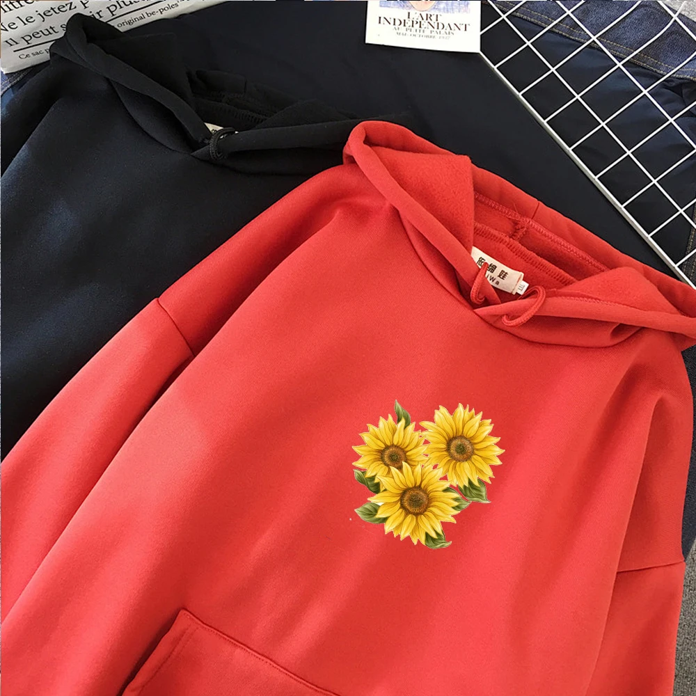 

Женская толстовка с капюшоном, с принтом подсолнуха