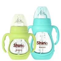 newborn baby bottle glass high temperature resistant child drinking straw cup infant anti fall anti choking bottles 150ml 240ml