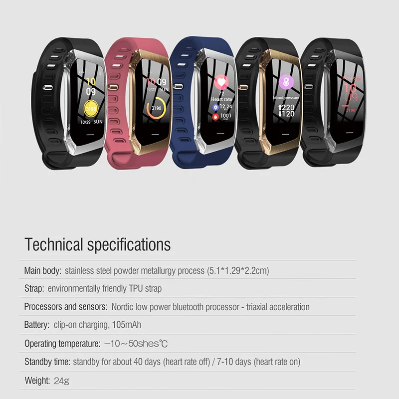 

BINSSAW Smart Watch Men Band Color LCD Screen Fitness Bracelet IP67 Waterproof Smart Band Heart Rate IOS Android Phone Watches