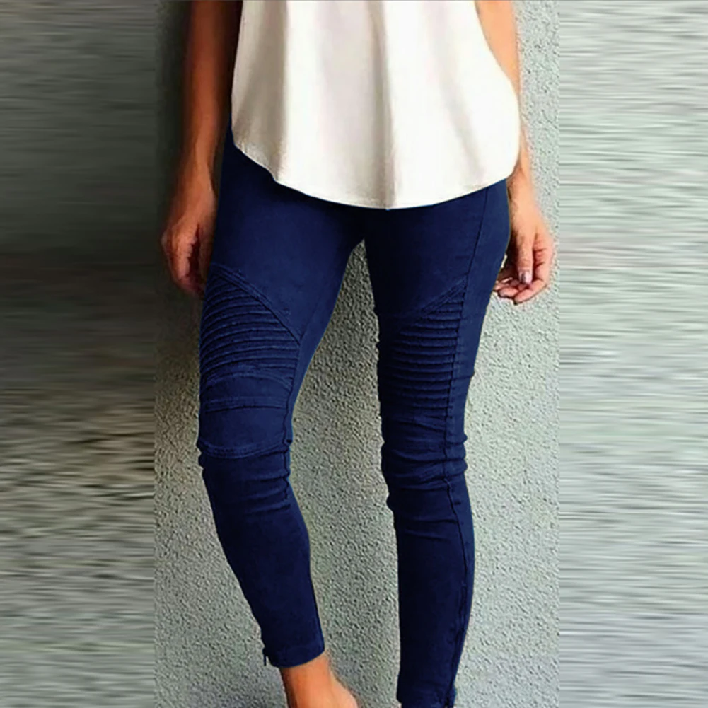 

woman pants Fashion Solid Color Elastic Waistband Slim Skinny Pencil Pant Trouser woman pants sweatpants women pantalon femme