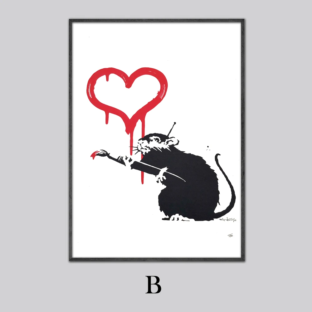 B NOOG Banksy постеры и печать, современная живопись на холсте, Морден-либерализм, настенное искусство для скандинавских гостиной, спальни, домашний декор, часть 1 - Цвет: B