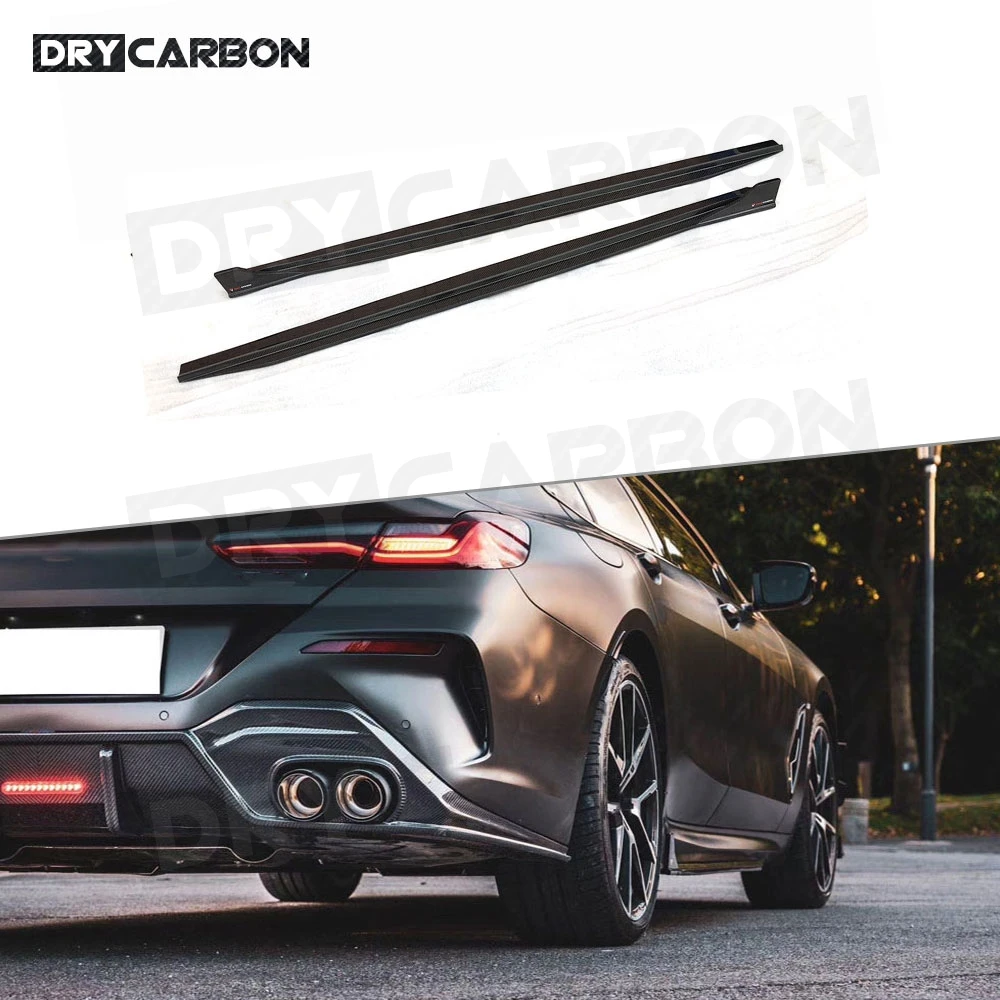 

For BMW 8 Series G14 G15 G16 840i 2019 2020 Dry Carbon Fiber Side Skirts Door Bumper Lip Aprons Car Styling