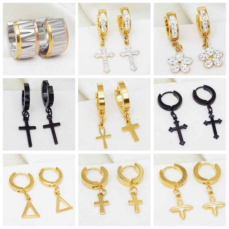 Женские и мужские серьги-кольца из нержавеющей стали | Украшения аксессуары