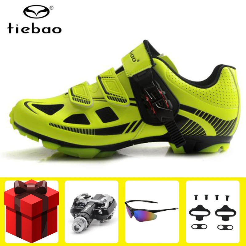 B1652 add all Tiebao велосипедная обувь MTB SPD набор педалей для езды на велосипеде обувь мужские самозакрывающиеся дышащие кроссовки для горного велосипеда - Цвет: B1652 add all