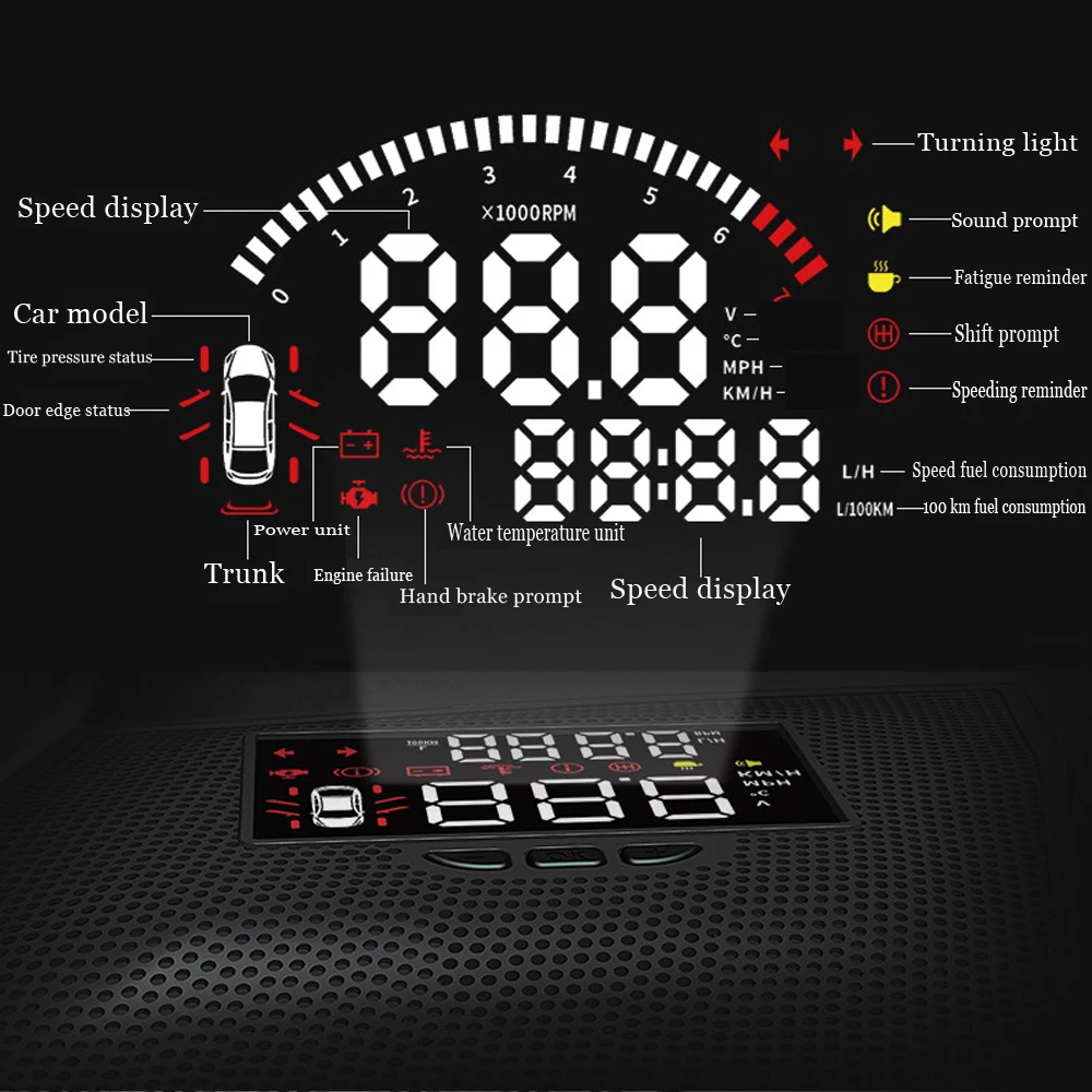 Автомобильная головка вверх дисплей HUD левая рука вождения OBD II проекционный