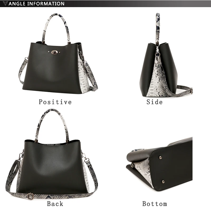 

Fashion Snake Women Shoulder Bag PU Leather Handbag Large Capacity Package Famous Crossbody Multiple Pockets Composite Designer