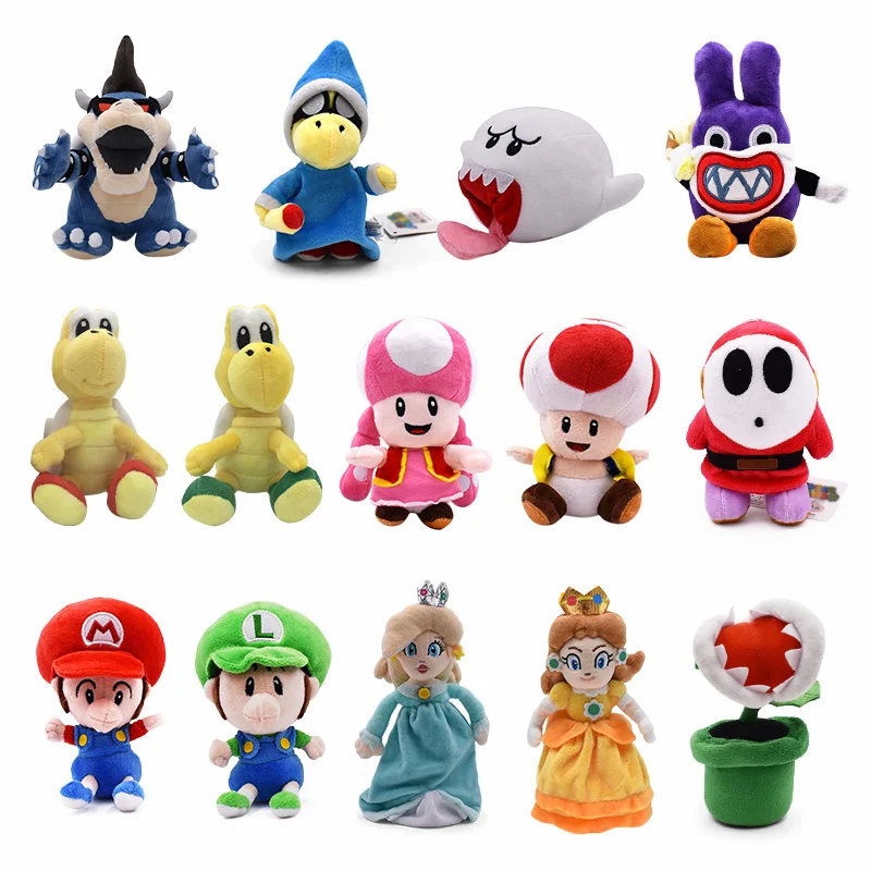 Плюшевая игрушка Марио 17 видов мультяшная принцесса гриб бомба дракон цветок