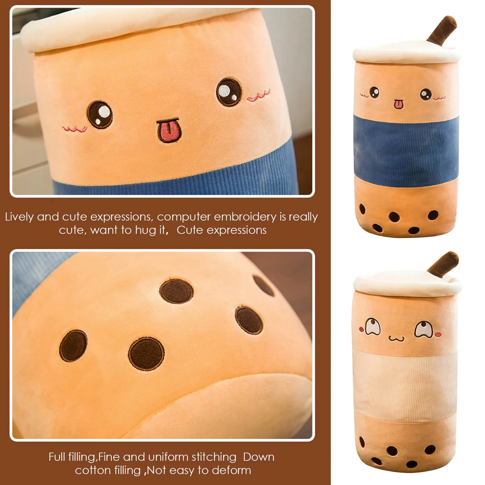 

Real-life Bubble Tea Cup Plush Toy Pillow Stuffed Food Milk Tea Soft Doll Milk Tea Cup Pillow Cushion Kids Toys Birthday Gift
