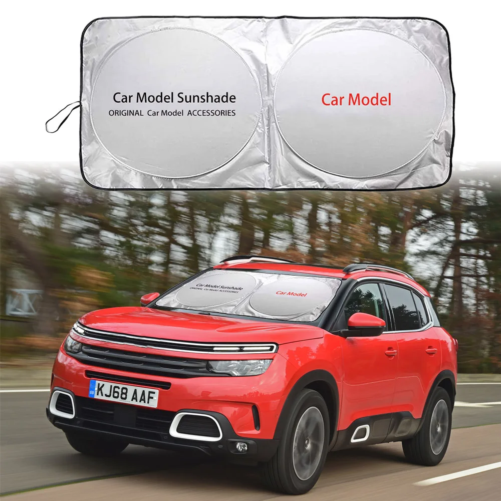 

For Car Sunshade Cooling Parasol Coche Sunlight Shading Emblem for Citroen Logo Windshield Sun Blind Cover Visor Window Shade