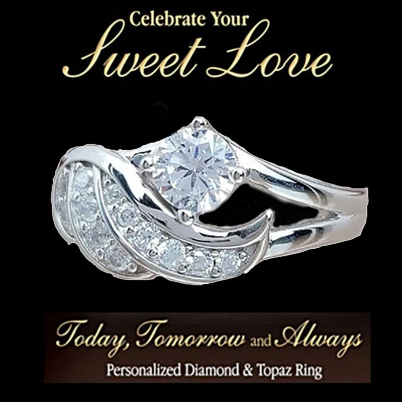 

Creative Unique Design Luxury Crystal Angel Wings Feather Zircon Rings For Women Wedding Cocktail Ring Jewelry