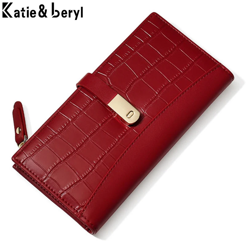 

Solid color Stone pattern Long Clutch Wallets PU Pleather Women Card Holder Phone Pocket Mini Purse Small Travel Wallet Ladies