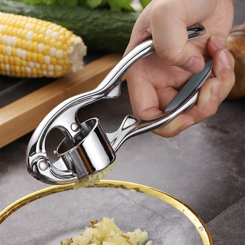 

1PC Zinc Alloy Handheld Manual Garlic Press Crusher Ginger Fruits Vegetables Squeezer Masher Kitchen Cooking Accessories