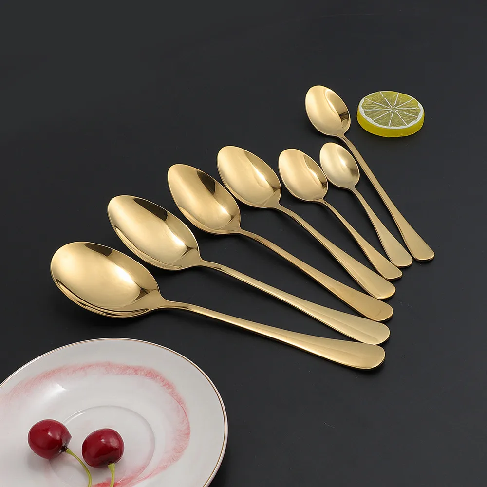Набор кухонных столовых приборов из нержавеющей стали золотого цвета | Дом и сад