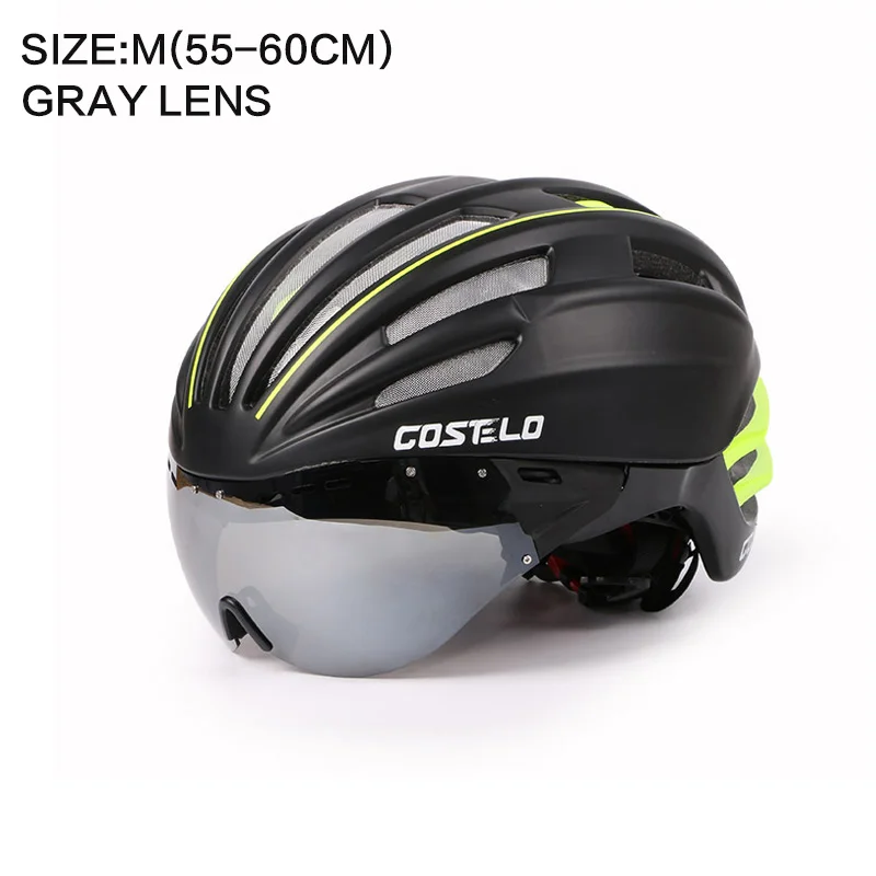 Costelo велосипедный шлем 4 цвета MTB дорожный велосипедный шлем скоростной Airo RS Ciclismo очки горные супер цена - Цвет: GREEN M GRAY LEN