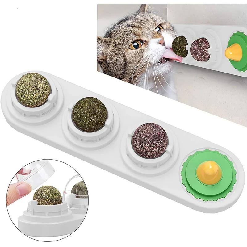 

Кошачья мята настенная игрушка для кошек кошачья мята съедобные лижущие шарики закуска натуральные здоровые поворотные угощение игрушки д...