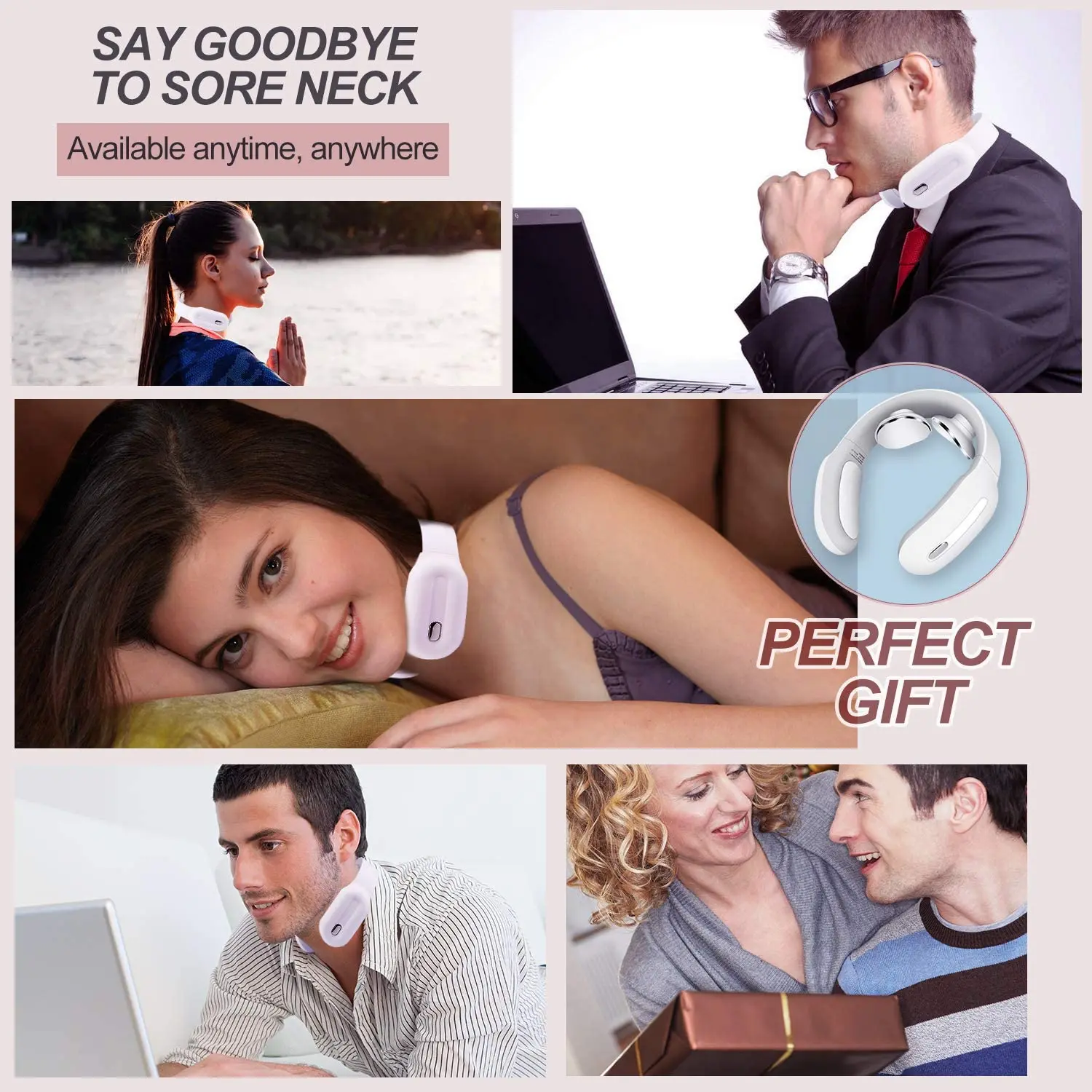 

Smart Electric Neck Massager Far Infrared Heating Pain Relief Health Care Relaxation Cervical Vertebra Physiotherapy Massger