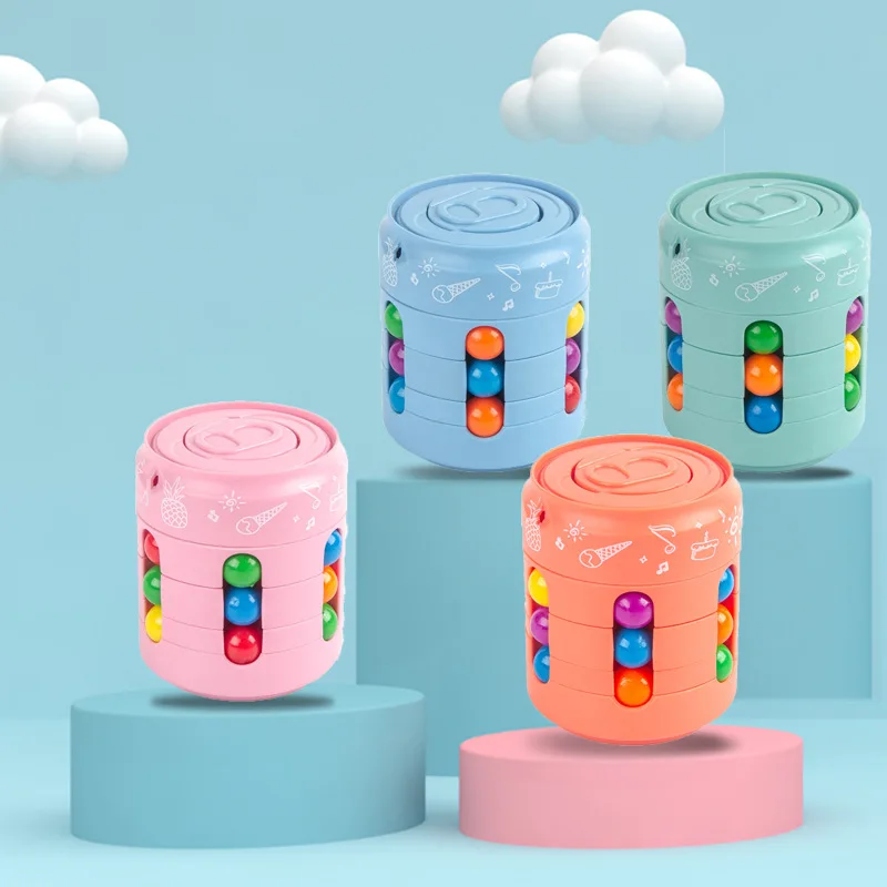 

Can Rotating Magic Bean Fingertip Cube Children's Finger Gyro Magic Disk Educational Round Puzzles Cube Brinquedos