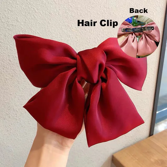 Женская атласная лента для волос заколка-бант в богемном стиле аксессуар с