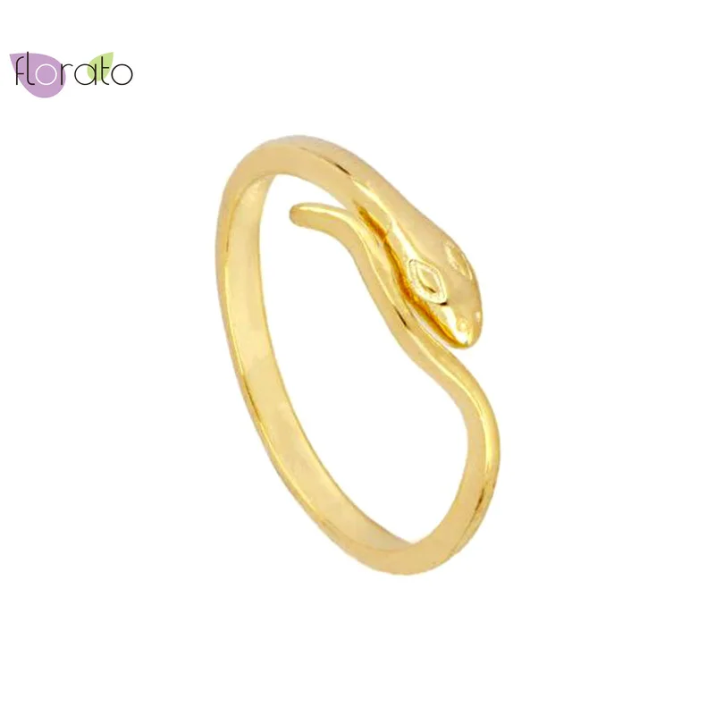

European And American Style Cute Animal Snake Ring 24k Gold Plated/Silver Minimalist Fashion For women Ring Wedding Gift
