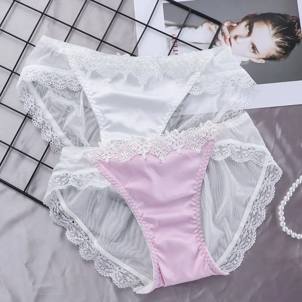 Роскошное нижнее белье сексуальные трусики женские кружевные однотонные с