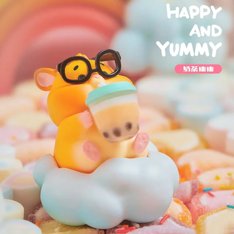 

Маленький хомяк, скучная Милая веселая и Yummy фигурка, аниме игрушки, случайный сюрприз, коробка из ПВХ, кавайная модель, загадочная коробка